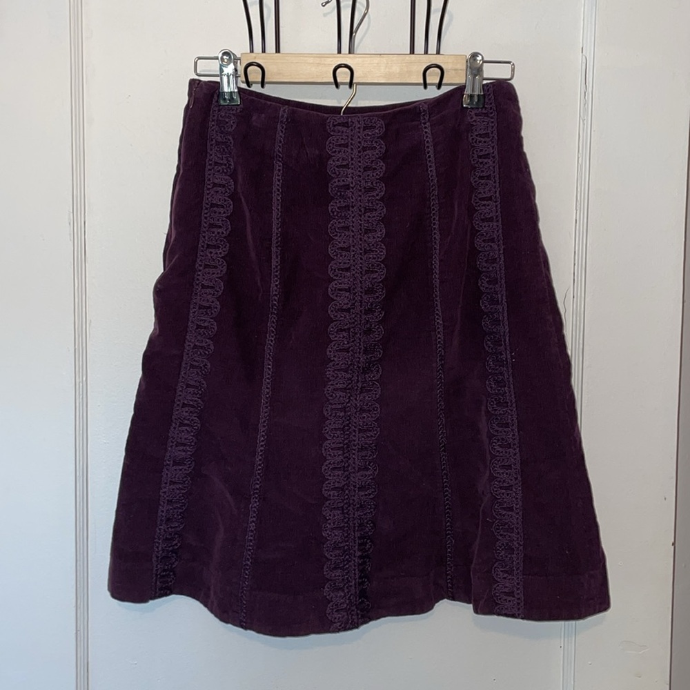 Boden corduroy stitched embroidered detailing midi skirt - Picture 3 of 8